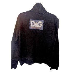 D&G navy sweater with large D&G logo patch on the back. Size L.